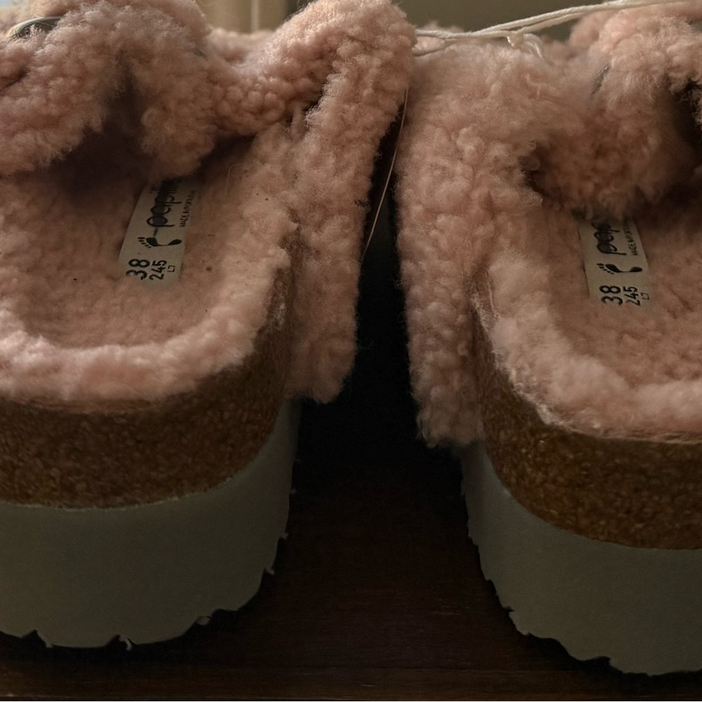 Birkenstock Papillio Arizona Big Buckle Shearling Teddy Sandals - 7 - Picture 4 of 6